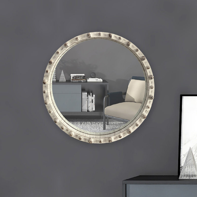 white round wall mirror